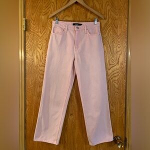Hudson Remi Straight Leg Cropped Jeans in  Light Pink